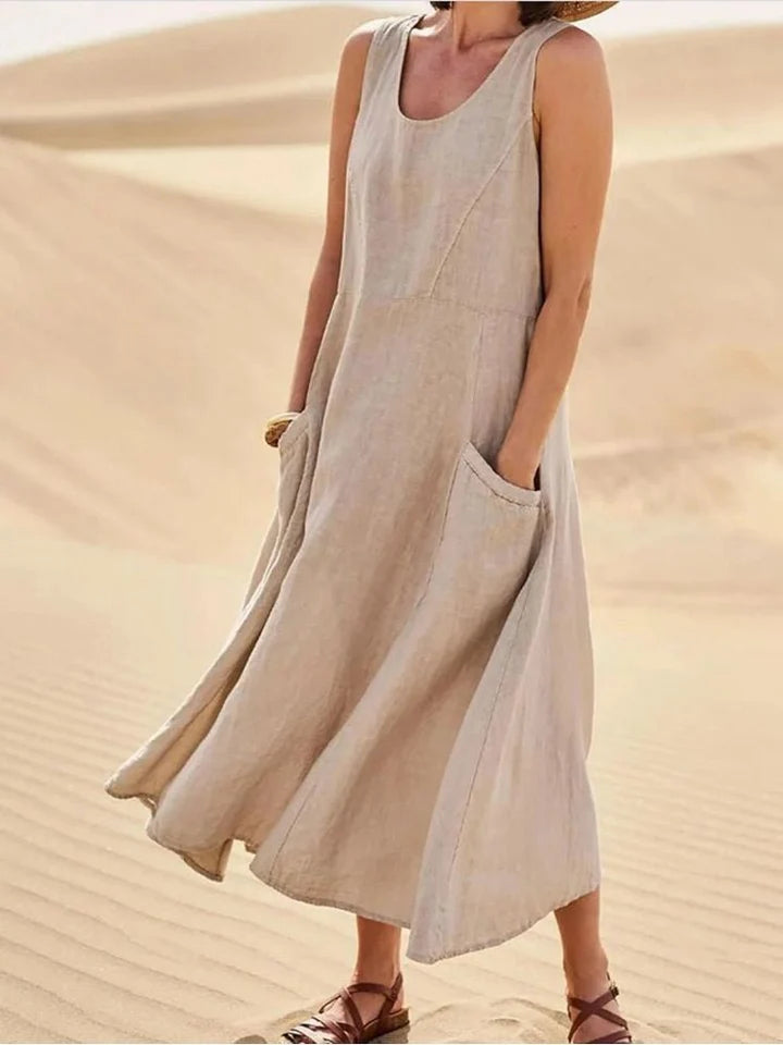 Ella | Women's Sleeveless Pocket Maxi Casual Dress
